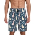 thumbnail image 1 of Yiaed Cute Rabbit Floral for Men's Soft Sleep Pajama Short Lounging Pajama Shorts-Small, 1 of 8