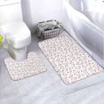thumbnail image 1 of Yiaed Cute Rabbit Print Bathroom Mat Set 2 Pieces Mat Anti-Skid Pad Ultra Soft and Absorbent Bathroom Bath Mat Contour Bath Rugs for Toilet Base, 1 of 6