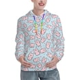 thumbnail image 1 of Yiaed Cute Rabbit Print Womens Casual Hoodies Crew Neck Long Sleeve Sweatshirts With Pocket Pullover Tops Women's Hooded Sweatshirt-X-Large, 1 of 5