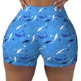 thumbnail image 1 of Yiaed Cute Shark Print Women's Athletic Shorts Running Shorts Sporty Short High Waisted Elastic Workout Shorts for Yoga Gym Running & Sports -X-Large, 1 of 8