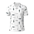 thumbnail image 1 of Yiaed Cute SharkPrint Men's Short Sleeve Polo Shirt,Golf Polo for Men Three-Button Golf Shirt Athletic Casual Collared T-Shirt- 4X-Large, 1 of 7