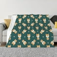thumbnail image 1 of Yiaed Cute Shiba Print Blanket Throw Blanket Soft Cozy Flannel Blanket for Home Bed Sofa Couch Chair-50"x40", 1 of 6