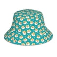 thumbnail image 1 of Yiaed Cute Shiba1 Print Reflective Stripe Bucket Hat Unisex Funny Outdoor Fisherman Cap Beach Sun Hat, 1 of 5