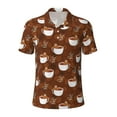 thumbnail image 1 of Yiaed Cute Sloths Bear Relaxing In Coffee CupPrint Men's Short Sleeve Polo Shirt,Golf Polo for Men Three-Button Golf Shirt Athletic Casual Collared T-Shirt- XX-Large, 1 of 7