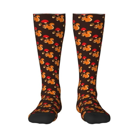 Yiaed Cute Squirrel Print Great elasticity Adult Stockings Sports socks for Men and Women