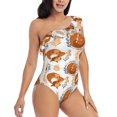 thumbnail image 1 of Yiaed Cute Squirrel Print Women One Piece Swimsuits Tummy Control One Shoulder Bathing Suits Pattern Ruffle Swimwear-Medium, 1 of 8