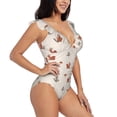 thumbnail image 1 of Yiaed Cute Squirrel Print Women's Ruffled One Piece Swimsuit V Neck Swimwear Slimming Monokini for Woman-Medium, 1 of 8
