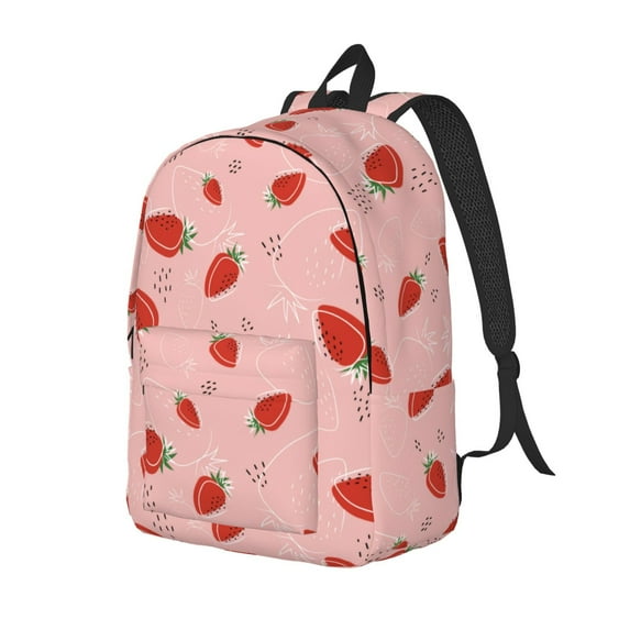Yiaed Cute Strawberry C Print Print Laptop Backpack Travel Canvas Backpack Vintage Aesthetic Backpack for School Knapsack Backpack Backpack for School-Small