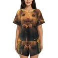 thumbnail image 1 of Yiaed Cute Sunflower Guinea Pig Print Short Sleeve Pajama Sets for Women Casual Crew Neck 2 Piece Lounge Sets Women's Short-Sleeved Pajama-Large, 1 of 5