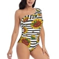 thumbnail image 1 of Yiaed Cute Sunflowers Print Women One Piece Swimsuits Tummy Control One Shoulder Bathing Suits Pattern Ruffle Swimwear-XX-Large, 1 of 8