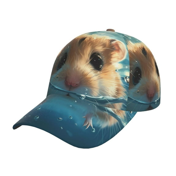 Yiaed Cute Swimming Guinea Pig Print Cap Adjustable Size for Running Workouts and Outdoor Activities All Seasons