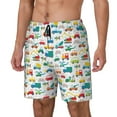 thumbnail image 1 of Yiaed Cute Transport Print Mens Swim Trunks Bathing Suit Compression Liner Beach Swim Shorts Swimwear Quick Dry Zipper Pocket No-Chafing Board Short-Small, 1 of 6