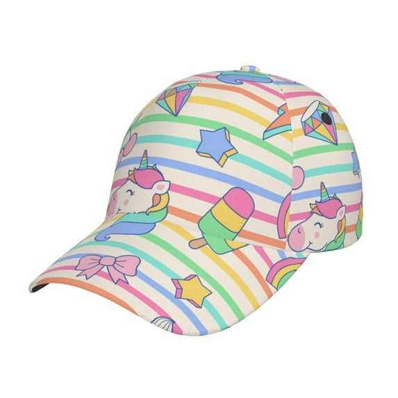 Yiaed Cute Unicorn Print Cap Adjustable Size for Running Workouts and Outdoor Activities All Seasons