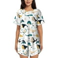 thumbnail image 1 of Yiaed Cute Whale Print Short Sleeve Pajama Sets for Women Casual Crew Neck 2 Piece Lounge Sets Women's Short-Sleeved Pajama-XX-Large, 1 of 5