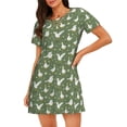 thumbnail image 1 of Yiaed Cute goose Print Women's Loose-Fit Short Sleeve Nightgown, Soft and Comfortable Sleep Dress for Relaxation and Sleepwear, 1 of 6