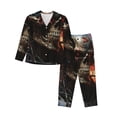 thumbnail image 1 of Yiaed Cyberpunk Skull American Flag Print Pajamas Women's Long Sleeve Sleepwear Soft Button Down Loungewear Pjs Lounge Set Nightwear Womens Pajama Pants-Medium, 1 of 7