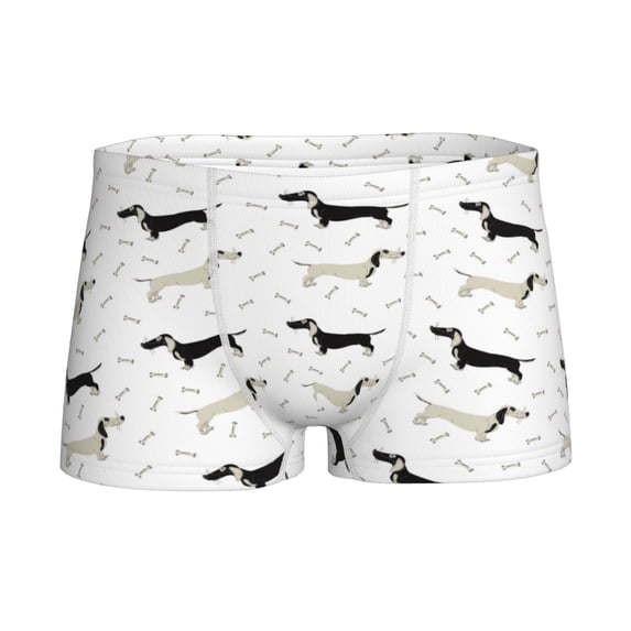 Yiaed Dachshund Dog Print Boys' Boxer Briefs Cotton Casual Stretch Comfort Boys Boxers - Kids Boxer Briefs Underwear for Boys (6-18)-Medium