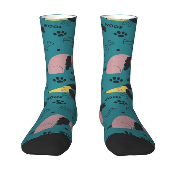 Yiaed Dachshund Dog Print Great elasticity Crew Socks Sports socks for Men and Women