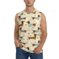 thumbnail image 1 of Yiaed Dachshund Dog Print Men's Singlet Vests Summer Running Muscle Tank Tops Gym Undershirt Round Neck Sleeveless for man, 1 of 1