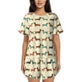thumbnail image 1 of Yiaed Dachshund Dog Print Short Sleeve Pajama Sets for Women Casual Crew Neck 2 Piece Lounge Sets Women's Short-Sleeved Pajama-3X-Large, 1 of 5