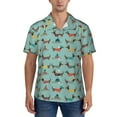 Yiaed Dachshund Dog Puppy Print Hawaiian Shirt for Men Short Sleeve