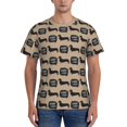 thumbnail image 1 of Yiaed Dachshund Dog Woof Print Mens Short Sleeve Tight Fit T-Shirt, Crewneck Casual Tee-Small, 1 of 5