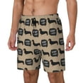 thumbnail image 1 of Yiaed Dachshund Dog Woof Print Mens Swim Trunks Bathing Suit Compression Liner Beach Swim Shorts Swimwear Quick Dry Zipper Pocket No-Chafing Board Short-Large, 1 of 6