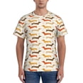 thumbnail image 1 of Yiaed Dachshund Print Mens Short Sleeve Tight Fit T-Shirt, Crewneck Casual Tee-Small, 1 of 5
