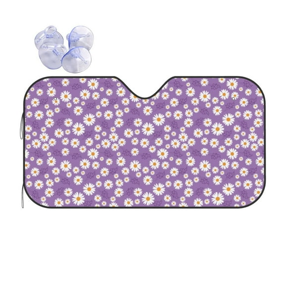 Yiaed Daisies Flowers Print Car Windshield Sunshade Front Auto Car Front Window Sun Shade Foldable Sun Visor Shield Cover Auto Accessories for Sedan SUV Truck-Small
