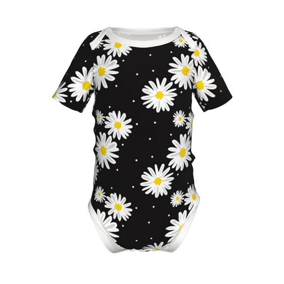 Yiaed Daisies Flowers Print Infant Climbing Short Sleeve Onesie One-Piece Baby Bodysuit Clothes 0-12 Months -6 Months