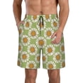 thumbnail image 1 of Yiaed Daisies Flowers Print Men's Swim Trunks with Lining Quick Dry Sports Shorts Beach Shorts Boardshorts-Medium, 1 of 5