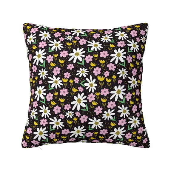 Yiaed Daisies Flowers Print Pillow Covers Super Soft Decorative Square Throw Pillow Covers Case Cushion Covers for Sofa Couch Bedroom Car Decor(No pillow core)-16"x16"