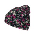 thumbnail image 1 of Yiaed Daisies Flowers Print Winter Beanie for Men Women, Fleece Lined Beanie Soft Warm Knit Hat Ski Stocking Cuffed Ca, 1 of 6