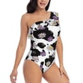 thumbnail image 1 of Yiaed Daisies Flowers Print Women One Piece Swimsuits Tummy Control One Shoulder Bathing Suits Pattern Ruffle Swimwear-XX-Large, 1 of 8