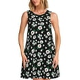 thumbnail image 1 of Yiaed Daisies Flowers Print Women's Sleeveless Dress, Loose Fit Summer Dress, Casual Sleeveless Dress for Women, 1 of 7