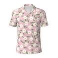 thumbnail image 1 of Yiaed Daisies FlowersPrint Men's Short Sleeve Polo Shirt,Golf Polo for Men Three-Button Golf Shirt Athletic Casual Collared T-Shirt- Large, 1 of 7