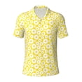 thumbnail image 1 of Yiaed Daisies FlowersPrint Men's Short Sleeve Polo Shirt,Golf Polo for Men Three-Button Golf Shirt Athletic Casual Collared T-Shirt- Medium, 1 of 7