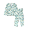 thumbnail image 1 of Yiaed Daisy Floral A Print Pajamas Women's Long Sleeve Sleepwear Soft Button Down Loungewear Pjs Lounge Set Nightwear Womens Pajama Pants-Large, 1 of 7