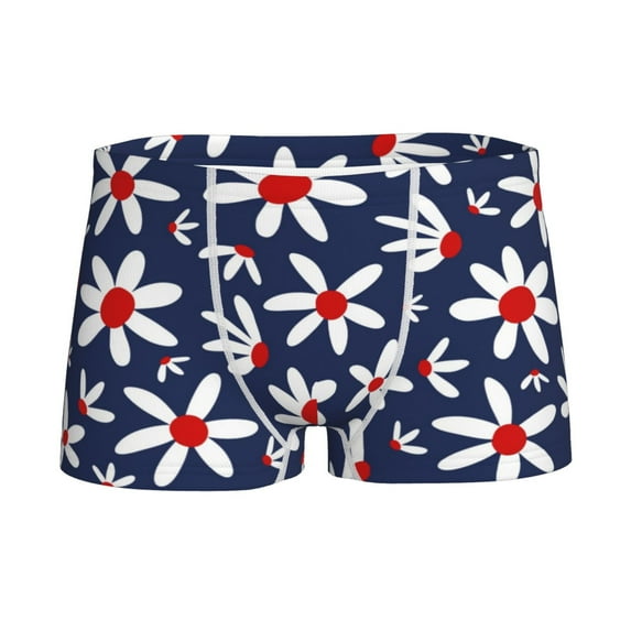 Yiaed Daisy Flowers Print Boys' Boxer Briefs Cotton Casual Stretch Comfort Boys Boxers - Kids Boxer Briefs Underwear for Boys (6-18)-Medium