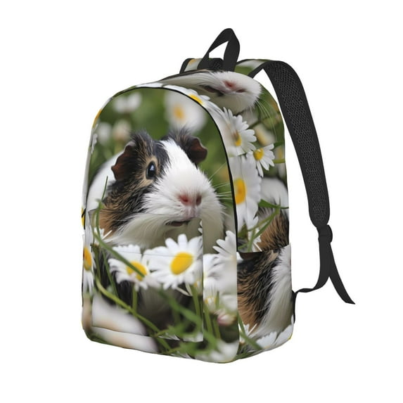 Yiaed Daisy Guinea Pig Print Print Laptop Backpack Travel Canvas Backpack Vintage Aesthetic Backpack for School Knapsack Backpack Backpack for School-Small