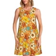thumbnail image 1 of Yiaed Daisy maple fall Print Women's Sleeveless Dress, Loose Fit Summer Dress, Casual Sleeveless Dress for Women, 1 of 7