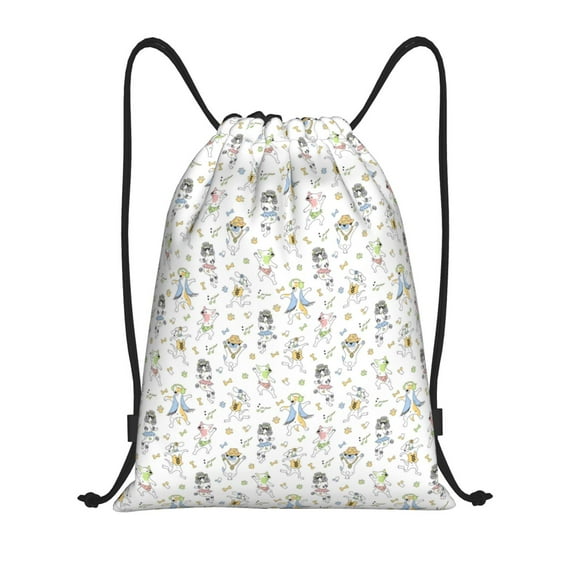Yiaed Dancing Dogs Print Drawstring Bags Drawstring Backpack Bulk String Back Pack Gym Sport Bag-Small