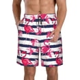 thumbnail image 1 of Yiaed Flamingos Print Men's Swim Trunks with Lining Quick Dry Sports Shorts Beach Shorts Boardshorts-Large, 1 of 5