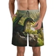 thumbnail image 1 of Yiaed Deep Forest Stone Green Dragon Print Men's Swim Trunks with Lining Quick Dry Sports Shorts Beach Shorts Boardshorts-XX-Large, 1 of 5