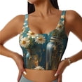 thumbnail image 1 of Yiaed Delicate White Daisy Jars Print Ladies Waistcoat Women Sports Vest Vest Sports Women Sports Top Yoga Vest for Women-Large, 1 of 8