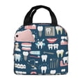 thumbnail image 1 of Yiaed Dental Print Insulated Lunch Bag Reusable Cute Tote Lunch Box, Leakproof Cooler Lunch Bags for Work Office Travel School Picnic, 1 of 5