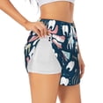 thumbnail image 1 of Yiaed Dental Print Women's Running Shorts with Liner 3 Zipper Pockets Elastic Workout Athletic Gym Yoga Shorts-XX-Large, 1 of 7