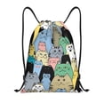 thumbnail image 1 of Yiaed Different Cats Print Drawstring Bags Drawstring Backpack Bulk String Back Pack Gym Sport Bag-Medium, 1 of 5