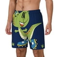 thumbnail image 1 of Yiaed Dino Playing Roller Skate Print Mens Swim Trunks Bathing Suit Compression Liner Beach Swim Shorts Swimwear Quick Dry Zipper Pocket No-Chafing Board Short-Large, 1 of 6
