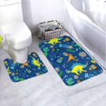 thumbnail image 1 of Yiaed Dinosaur In Space Print Bathroom Mat Set 2 Pieces Mat Anti-Skid Pad Ultra Soft and Absorbent Bathroom Bath Mat Contour Bath Rugs for Toilet Base, 1 of 1